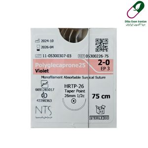 نخ جراحی برند NTS مونوکریل 2.0 راند سوزن 26